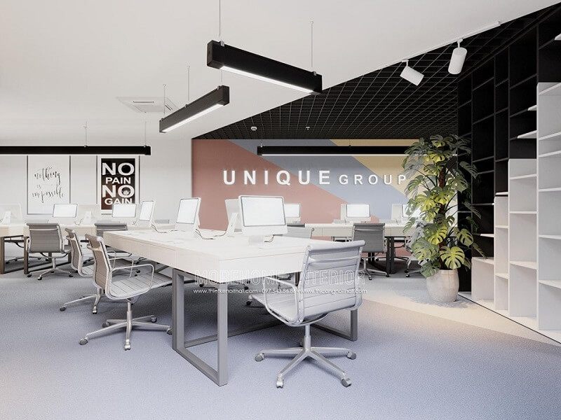 Mẫu thiết kế nội thất văn phòng làm việc trẻ trung hiện đại tại Hà Nội