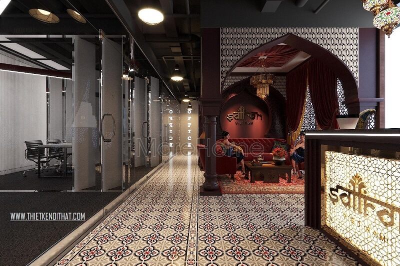 Mẫu thiết kế quầy lễ tân văn phòng SAFFRON sang trọng, đẳng cấp cuốn hút mọi ánh nhìn