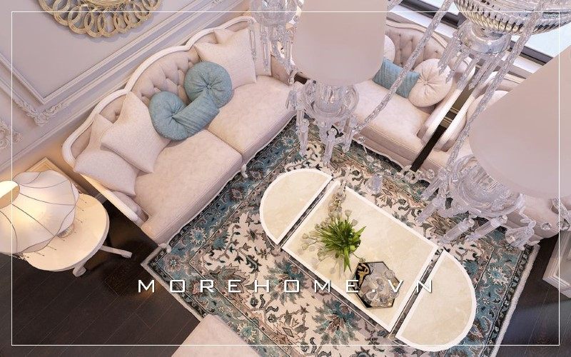 Thiết kế phòng khách biệt thự mang phong cách tân cổ điển đẹp, sang trọng bạn không nên bỏ qua.