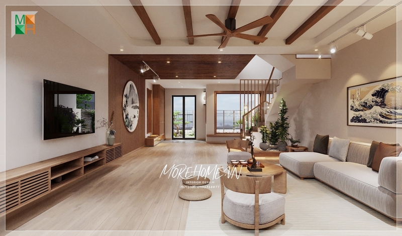 Kệ tủ tivi treo tường gỗ tự nhiên tô điểm trang trí cho không gian, trưng bày sắp xếp gọn gàng, thẩm mỹ