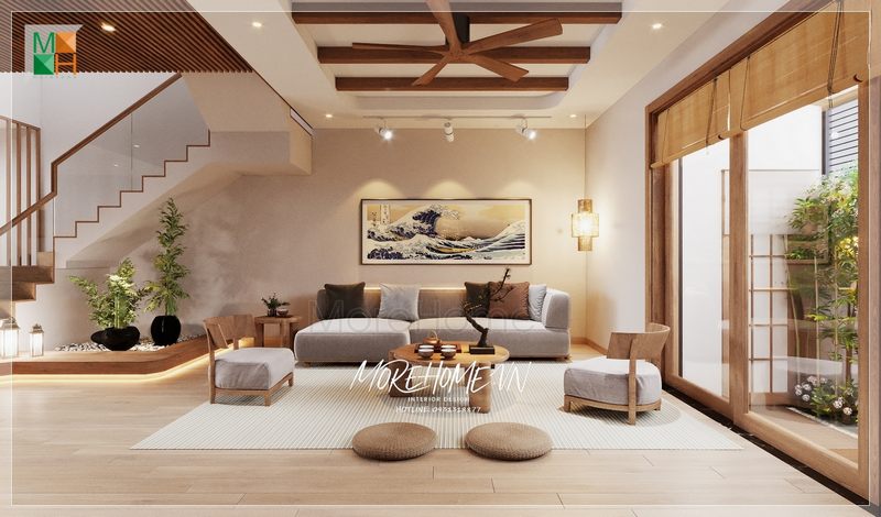 Phòng khách không gian đón tiếp bạn bè tới chơi nội thất được lựa chọn theo ý muốn của gia chủ thiết kế mang phong cách truyền thống của nhật cũng đã và đang được nhiều gia đình quan tâm