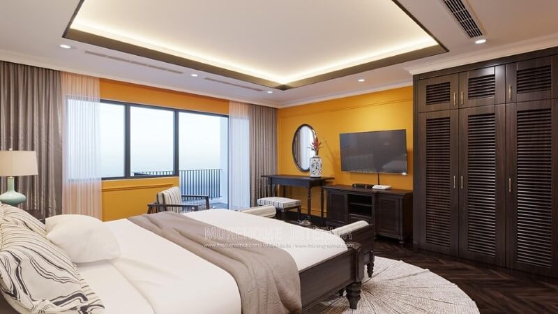 Tủ quần áo gỗ tự nhiên có màu sắc á đông hiện đại cao cấp.