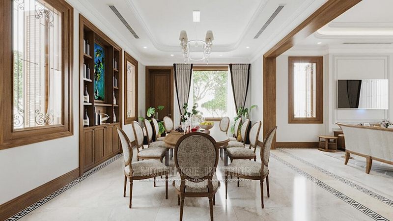 Bộ bàn ăn gỗ tự nhiên đẹp là sự lựa chọn hoàn hảo cho gia đình có nhiều thành viên.