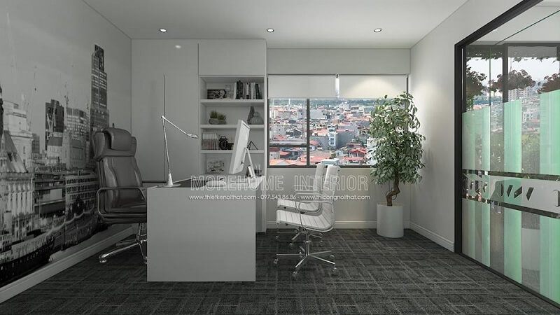 Mẫu thiết kế văn phòng của giám đốc hiện đại với cách bố trí nội thất tiện lợi và khoa học đã được nhiều khách hàng yêu thích.