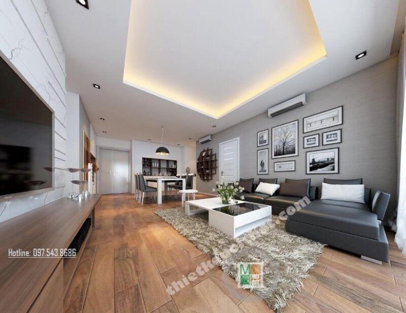 mắt Mẫu thiết kế nội thất của chung cư hiện đại Golden Palace được đánh giá là rất đẹp mắt.